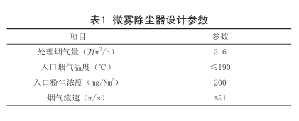 微霧除塵器選型設(shè)計(jì)